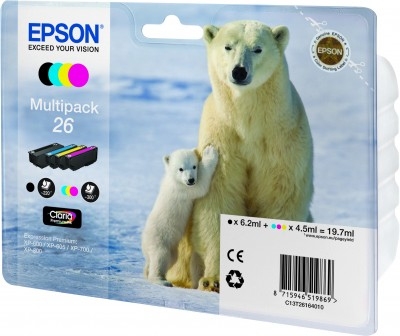 Tinteiro EPSON 26 Multipack 4 Cores - Expression Premium XP-5xx/6xx/7xx/8xx