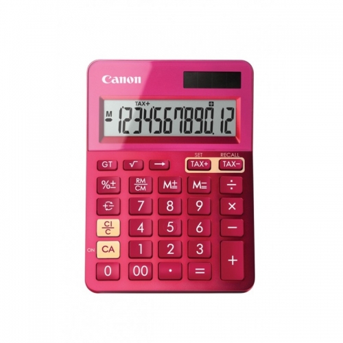 Calculadora LS-123K Rosa - Visor de 12 dígitos grande com função de cálculo de taxas. Alimentação dupla