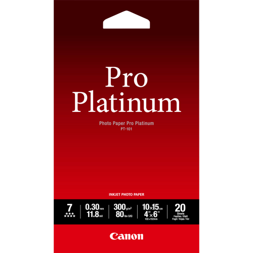 Photo Paper Pro Platinum PT-101 (4x6), 20 Folhas