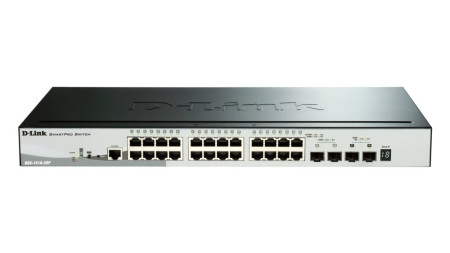 24-Port Gigabit Stackable SmartPro PoE + 2 SFP ports + 2 x 10G SFP+ ports (193W)
