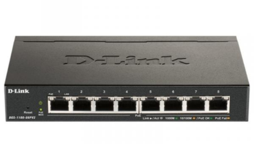 D-LINK 8-PORT POE GIGABIT SMART MANAGED SWITCH (64W)