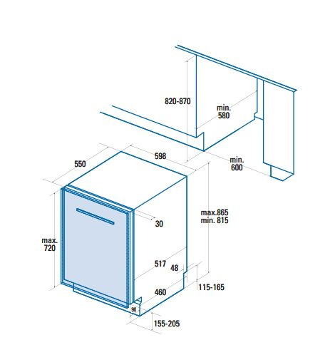 MÁQUINA DE LAVAR LOUÇA ENCASTRE CATA  LVI 61013 12 CONJUNTOS 60Cm CLASSE E