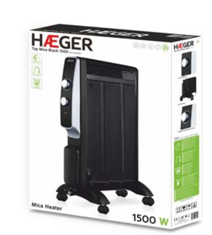 AQUECEDOR IRRADIADOR HAEGER 1500W TOP MICA PRETO 46110198