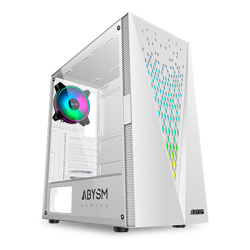 ABYSM CAIXA ATX DANUBE KOLPA WHITE ARGB TEMPERED GLASS- 1xUSB 3.0+2