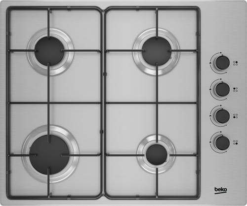 PLACA GAS BEKO HIGG 64103 SXL 4 60CM S/ISQUEIRO VALVULA SEGURANÇA INOX
