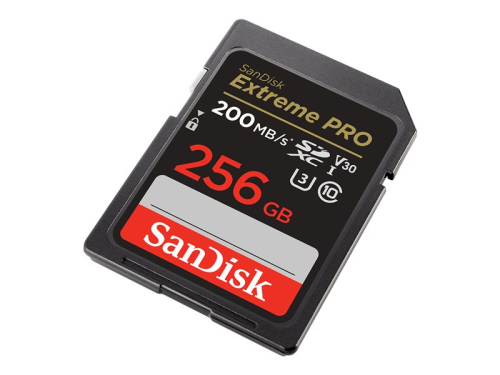 Cartão Memoria Extreme PRO 256GB SDXC 200MB/s & 140MB/s Read/Write speeds, UHS-I, Class 10, U3, V30, SDSDXXD-256G-GN4IN