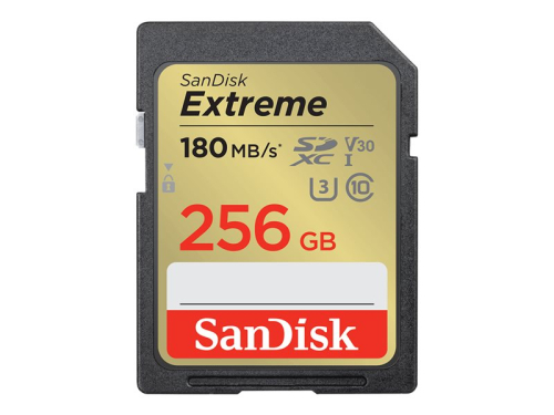 CARTAO DE MEMORIA Extreme 256GB SDXC Memory Card + 1 year RescuePRO Deluxe up to 180MB/s & 130MB/s Read/Write speeds, UHS-I, Class 10, U3, V30