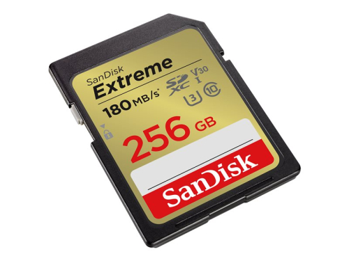 CARTAO DE MEMORIA Extreme 256GB SDXC Memory Card + 1 year RescuePRO Deluxe up to 180MB/s & 130MB/s Read/Write speeds, UHS-I, Class 10, U3, V30