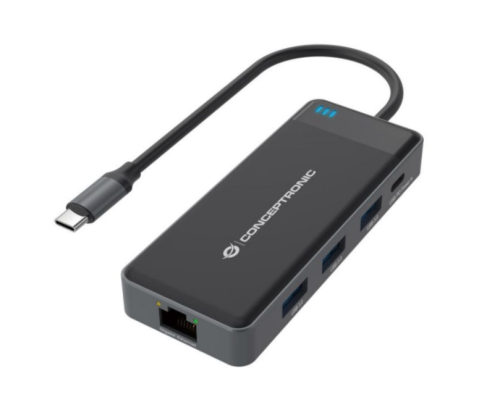 DONN 7-in-1 Docking Station USB 3.2 Gen 1, HDMI x 2, USB 3.0 x 3, GbE, 100W USB PD