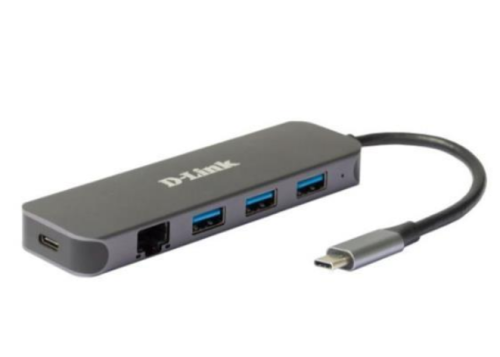D-LINK HUB 5 EM 1 USB-C COM GIGABIT ETHERNET/ENTREGA DE ENERGIA