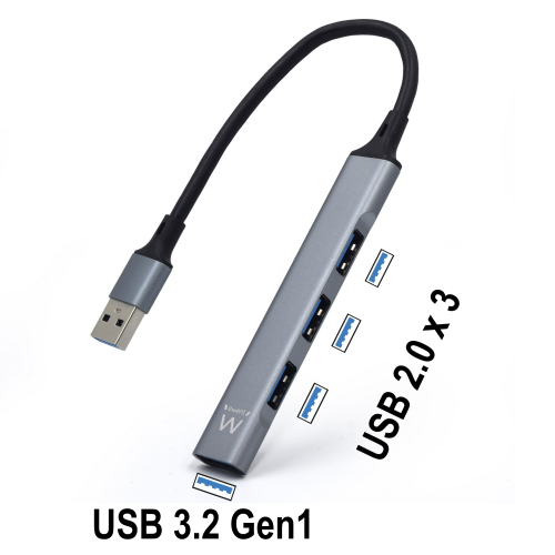 USB3.2 Gen 1 Hub 1 port USB 3.2 Gen1 + 3 ports USB 2.0