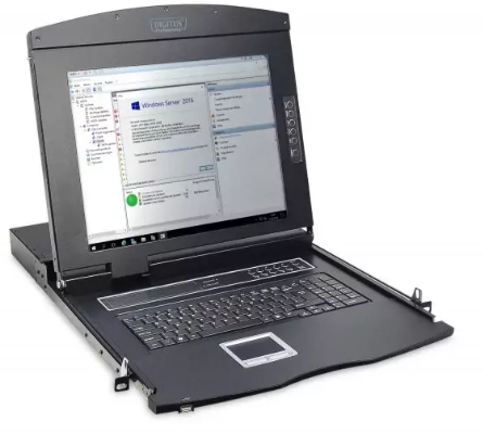 DIGITUS 17" TFT CONSOLA 1 PORT KVM ESP KEYBOARD PRETO
