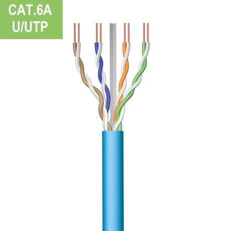 Cabo EWENT IM1221 de Rede Cat 6A U/UTP AWG23/1 CU 30mt. CPR Eca Calss SOLID, Jacket: LSZH blue