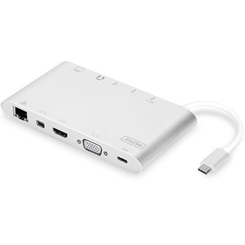 DIGITUS DOCKING STATION UNIVERSAL USB-C C/11 PORT SILVER