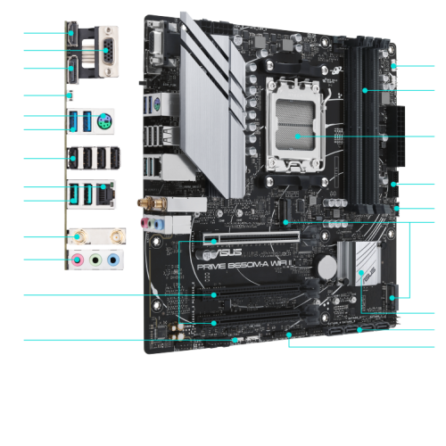 Motherboard Asus PRIME B650M-A WIFI II AM5 - 90MB1EG0-M0EAY0