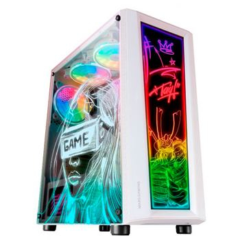 MARS GAMING CAIXA ATX MC-ART DUAL GLASS DRAWING ART 12CM FRGB WHITE