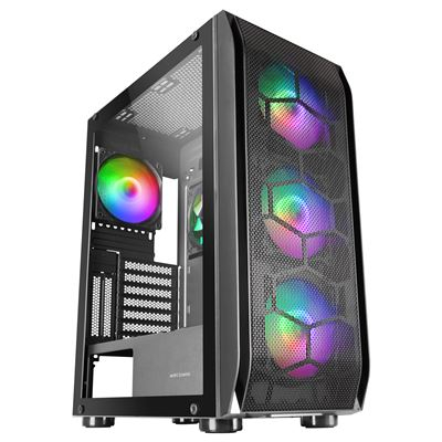 Caixa MARS GAMING MC-KX E-ATX XL CASE,5X 12CM ARGB FAN CONTROLLER,CPU FREEZER,GLASS,FRONT MESH,BLK