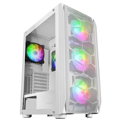 Caixa MARS GAMING MC-KX E-ATX XL CASE, 5X 12CM ARGB FAN CONTROLLER,CPU FREEZER,GLASS,FRONT MESH,WH
