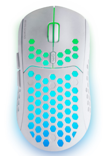 Rato MARS GAMING MMW3 WIRELESS, 79G ULTRA-LIGH, RECHARGEABLE BATTERY, Branco