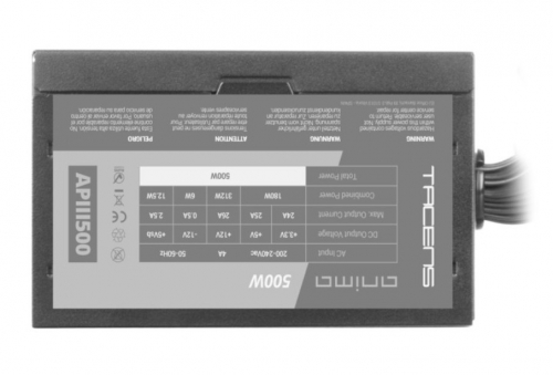 Fonte de Alimentação Tacens Anima APIII500 – 500 W, 85% Bronze, ATX, 12 cm, Preto