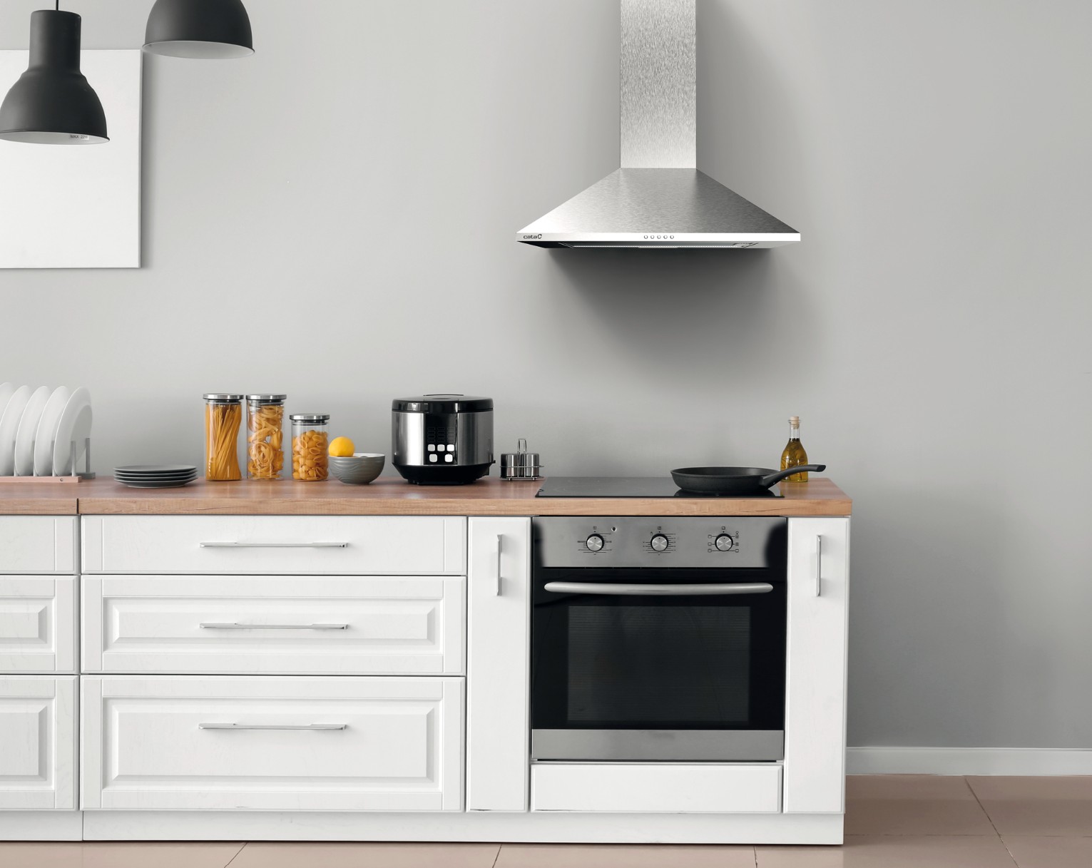 Exaustor Chaminé de parede CATA OMEGA 700 X, 70 cm, acabamento inox