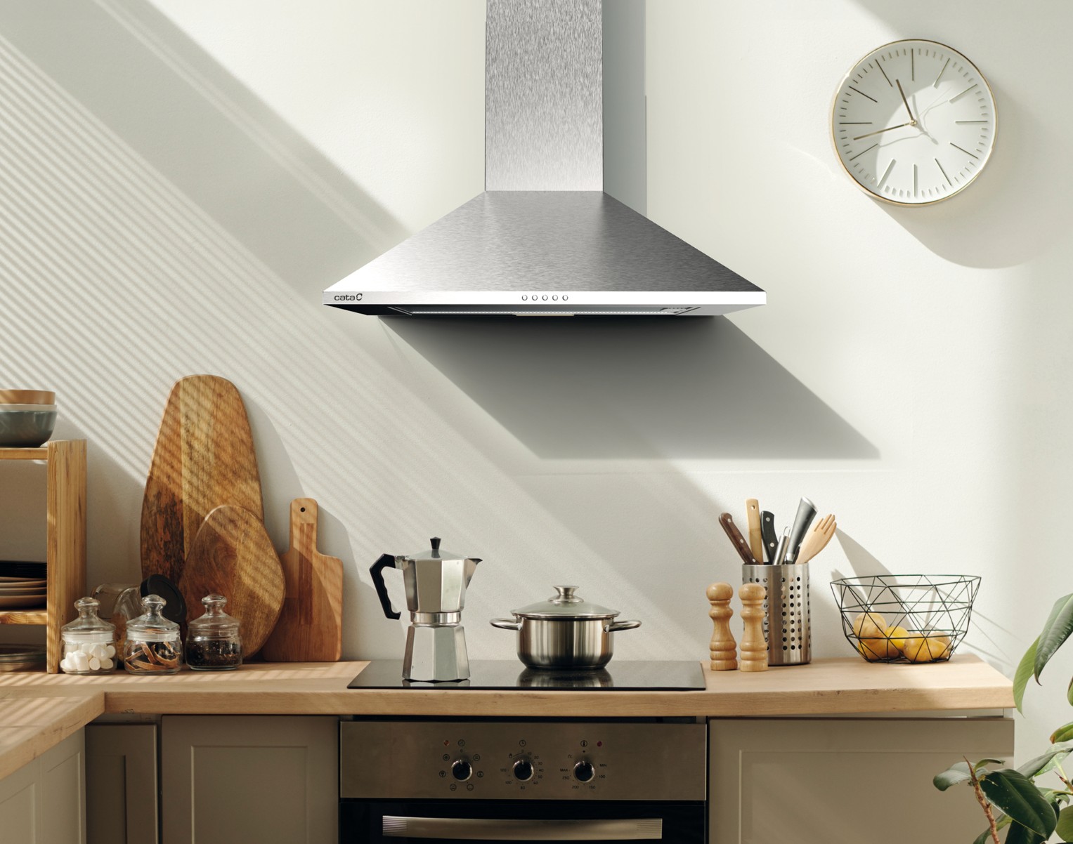Exaustor Chaminé de parede CATA OMEGA 700 X, 70 cm, acabamento inox