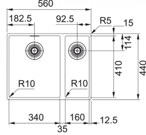BANCA FRANKE TECTONITE INST.INF. 160 PRETO