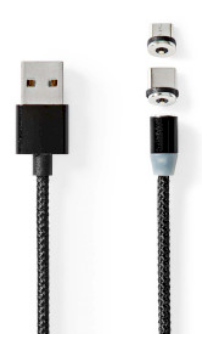 NEDIS CABO USB-A MACHO / USB-C & MICRO-B MACHO 10W MAGNETIC 2.00M