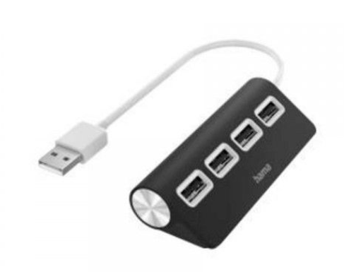 Hub HAMA 4 USB 2.0, 480 Mbit/s preto - 200119