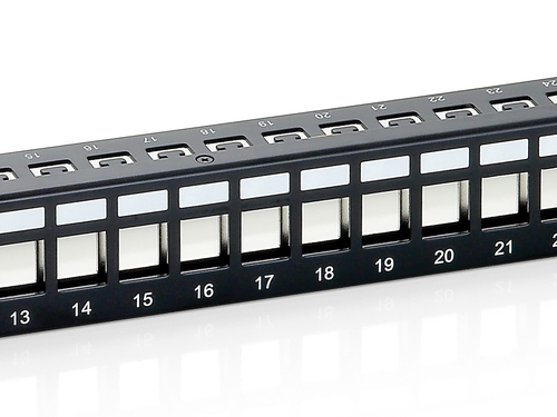 EQUIP PATCH PANEL 19" MODULAR 24P 1U FTP VAZIO PRETO