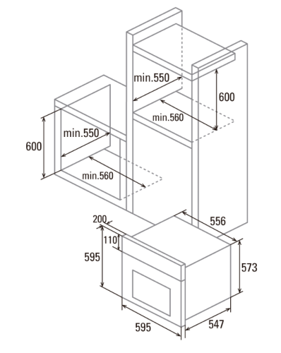 Forno Encastre Cata MT 8012 BK 60cm Hidrolitico 72L Classe D