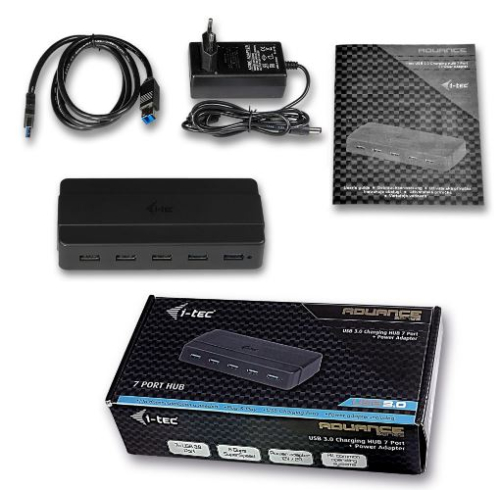HUB de carregamento i-tec USB 3.0 7 portas + adaptador de energia U3HUB742