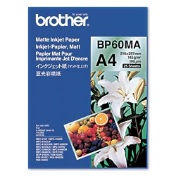 Brother BP60MA Matte Inkjet Paper - Mate - A4 (210 x 297 mm) - 145 g/m² - 25 folha(s) papel - para Brother DCP-J1140, J1200, J4140, J926, J981, MFC-J2340, J3540, J3940, J4335, J4340, J739