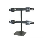 Ergotron DS100 Quad-Monitor Desk Stand - Plataforma - para 4 visores LCD - alumínio, aço - preto - tamanho de tela: até 24" - Computador de mesa