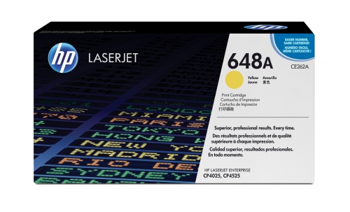 Cartucho de toner amarelo HP 648A original LaserJet (CE262A) para Color LaserJet Enterprise CP4025dn, CP4025n, CP4525dn, CP4525n, CP4525xh