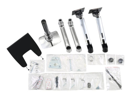 Ergotron LX - Kit de montagem (montagem de presilha de mesa, montagem em anel metálico, pólo, 2 braços articulados, 2 suportes de extensões, tabuleiro para portátil) - para 2 visores LCD ou visor LCD e notebook - alumínio polido - tamanho de tela: at