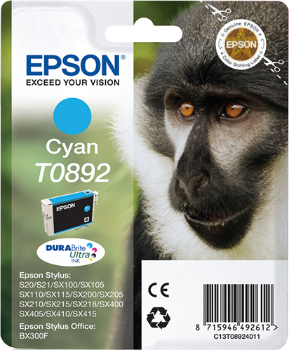 Tinteiro Epson T0892 3.5 ml azul cyan original , C13T08924011