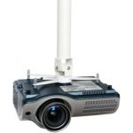 VISION Professional Telescopic Projector Ceiling Mount - LIFETIME WARRANTY - pole length 440-740 mm / 17-29" - fits most projectors - obstruction-free cable management - Includes: retrofitting ceiling trim disc, sloping ceiling mechanism - white