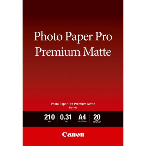 Canon Pro Premium PM-101 - Mate suave - 310 micron - A4 (210 x 297 mm) - 210 g/m² - 20 folha(s) papel fotográfico - para PIXMA PRO-1, PRO-10, PRO-100