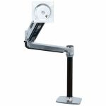 Ergotron LX HD Sit-Stand - Kit de montagem (braço articulado, pólo, adaptador VESA, base de grampo de secretária, base de montagem de ilhó) - Tecnologia de Força Constante Patenteada - para visor LCD - alumínio polido - tamanho de tela: up to 49"
