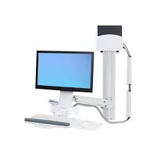 Ergotron StyleView Sit-Stand Combo System - Kit de montagem (bandeja de teclado, montagem de CPU na parede, braço de monitor ajustável) - para ecrã LCD/equipamento PC - suporte pequeno para CPU - alumínio, plástico de elevado grau - branco - tamanho