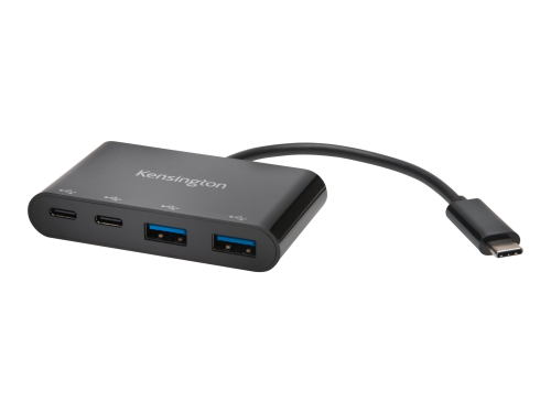 Hub CH1000 Kensington USB-A/USB-C hub de 4 portas plug and play CH1000, 2 x USB 3.1 + 2 x USB-C, 4787170, Cor: Preto