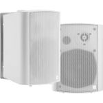 VISION Professional Active 5.25" Wall Speakers - LIFETIME WARRANTY - 2 x 15w (RMS) - 2-way - 1 x minijack input / 1 x 2-Phono input (summed) - internal power supply - C wall brackets included - white