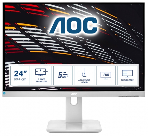 AOC 24P1/GR - Monitor LED - 23.8" - 1920 x 1080 Full HD (1080p) @ 60 Hz - IPS - 250 cd/m² - 1000:1 - 5 ms - HDMI, DVI, DisplayPort, VGA - altifalantes