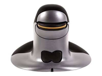 Rato vertical ergonómico Fellowes Penguin Medium destros e canhotos laser sem fios 2.4 GHz receptor sem fio USB preto, prata