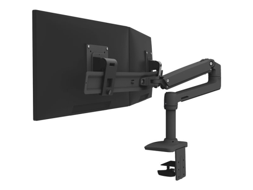 Ergotron LX Kit de montagem para visores duplos base mola de secretária de 2 peças poste de 20,32cm, extensão orientação dupla preto tamanho de Ecrã até 25"