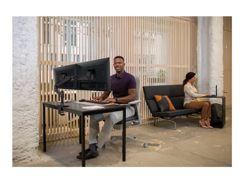 Ergotron LX Kit de montagem para visores duplos base mola de secretária de 2 peças poste de 20,32cm, extensão orientação dupla preto tamanho de Ecrã até 25"