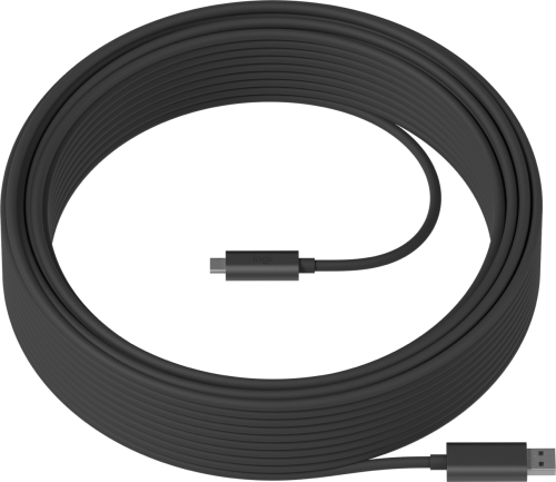 Logitech Strong - Cabo USB - USB Tipo A (M) para 24 pin USB-C (M) - USB 3.1 - 10 m - câmara, Active Optical Cable (AOC)
