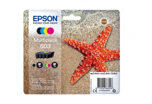 Tinteiro Epson 603 Multipack Easy Mail Packaging - Pack de 4 - preto, amarelo, azul cyan, magenta - original - blister - tinteiro - para Expression Home XP-2150, 2155, 3150, 3155, 4150, 4155, WorkForce WF-2820, 2840, 2845, 2870