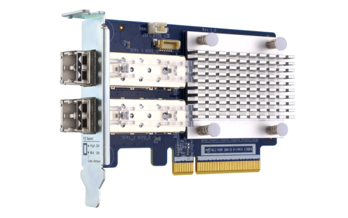 QNAP QXP-16G2FC - Adaptador de bus de host - PCIe 3.0 x8 baixo perfil - 16Gb Fibre Channel Gen 5 x 2 - com 2 x transcetores SFP+ (TRX-16GFCSFP-SR) - para QNAP TS-1277, 463, 677, 877, 977, EC1280, TVS-2472, 682, 872, 882, EC1280, EC1580, EC2480